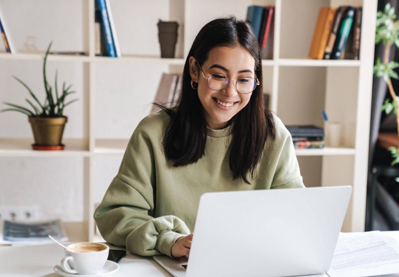 Student working on an internship