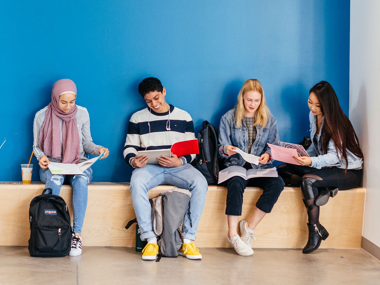 Students studying