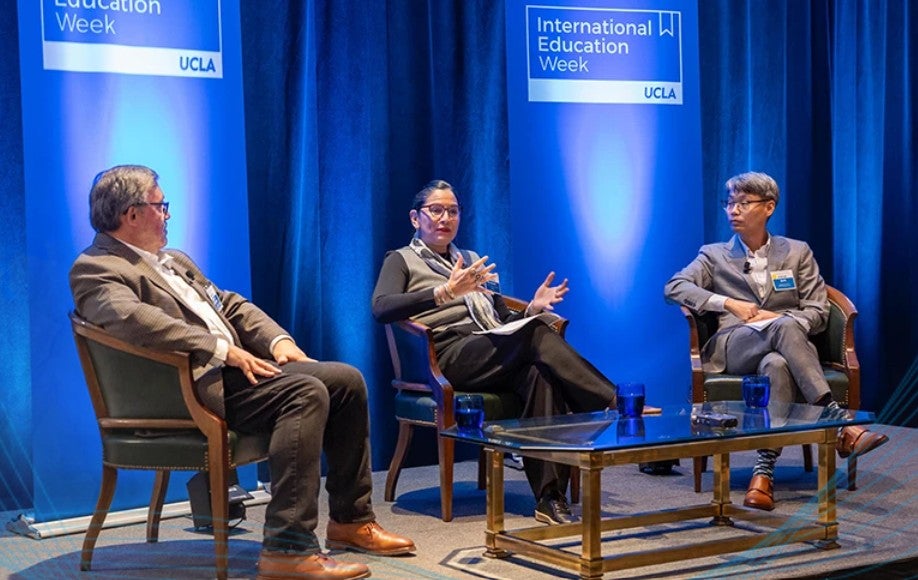 From left: UCLA's Miguel García-Garibay, Athena Jackson and David Kim